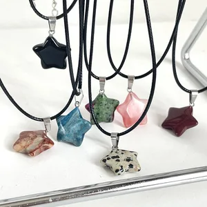 Opal Quartz Star Pault Pendant for Woman, Natural Stone, Hexagon, Crystal, Pink, Fluorita, Lapis, Bullet, Pendulum, Jewelery, Trend 10 Main Sales Natural Stone Necklace - №2