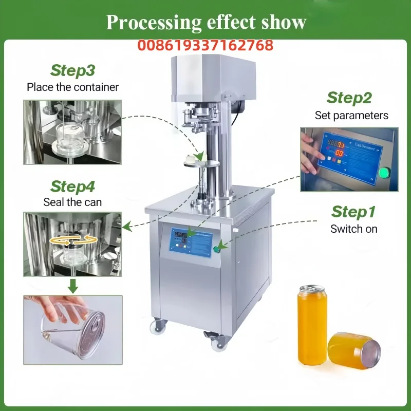شبه التلقائي القصدير يمكن إغلاق زجاجة البيرة عصارة البرتقال 330 مللي كوب السد آلة الختم للألمنيوم Ca Ps في باكستان