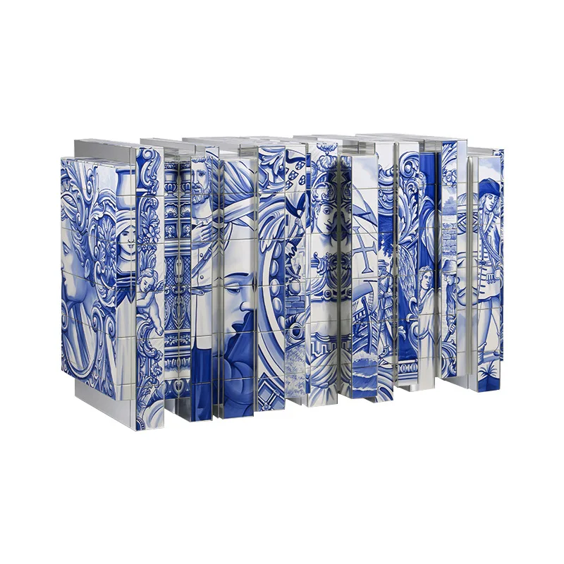 Italian side cabinet Villa large flat floor wall storage cabinet