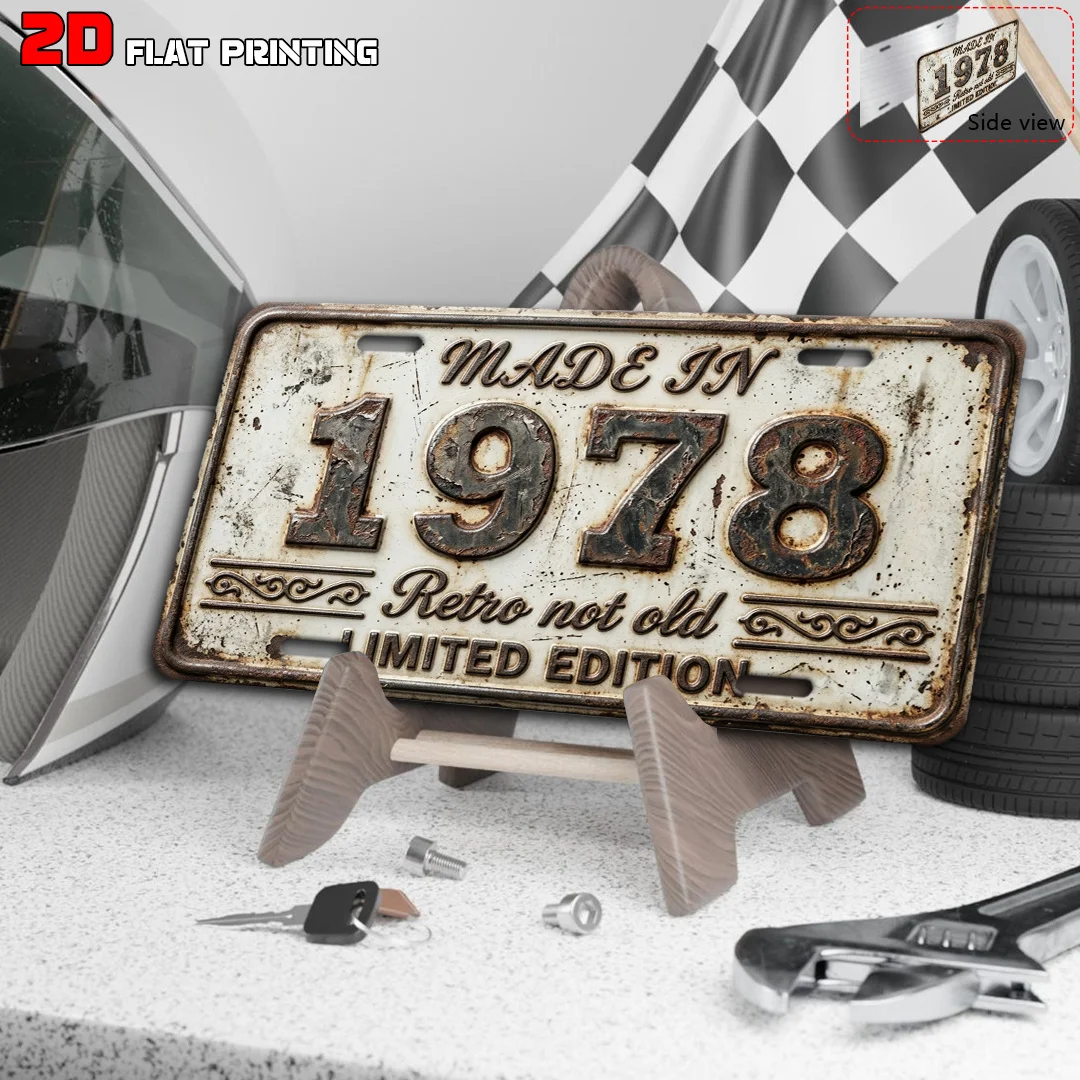 2D Flat - 【2D Flat】 2D Flat - [2D Flat] 1pc, 1978 Limited Edition Retro Aluminum Sign, Home Decor, Birthday Gift (6' X 12'), Gar