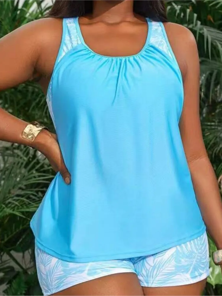 

L-4XL Plus Size High Waist Bikini Women's Push Up Big Large Size Swimsuit 2026 Summer Mujer Tummy Control Swimwear Bikini Sets