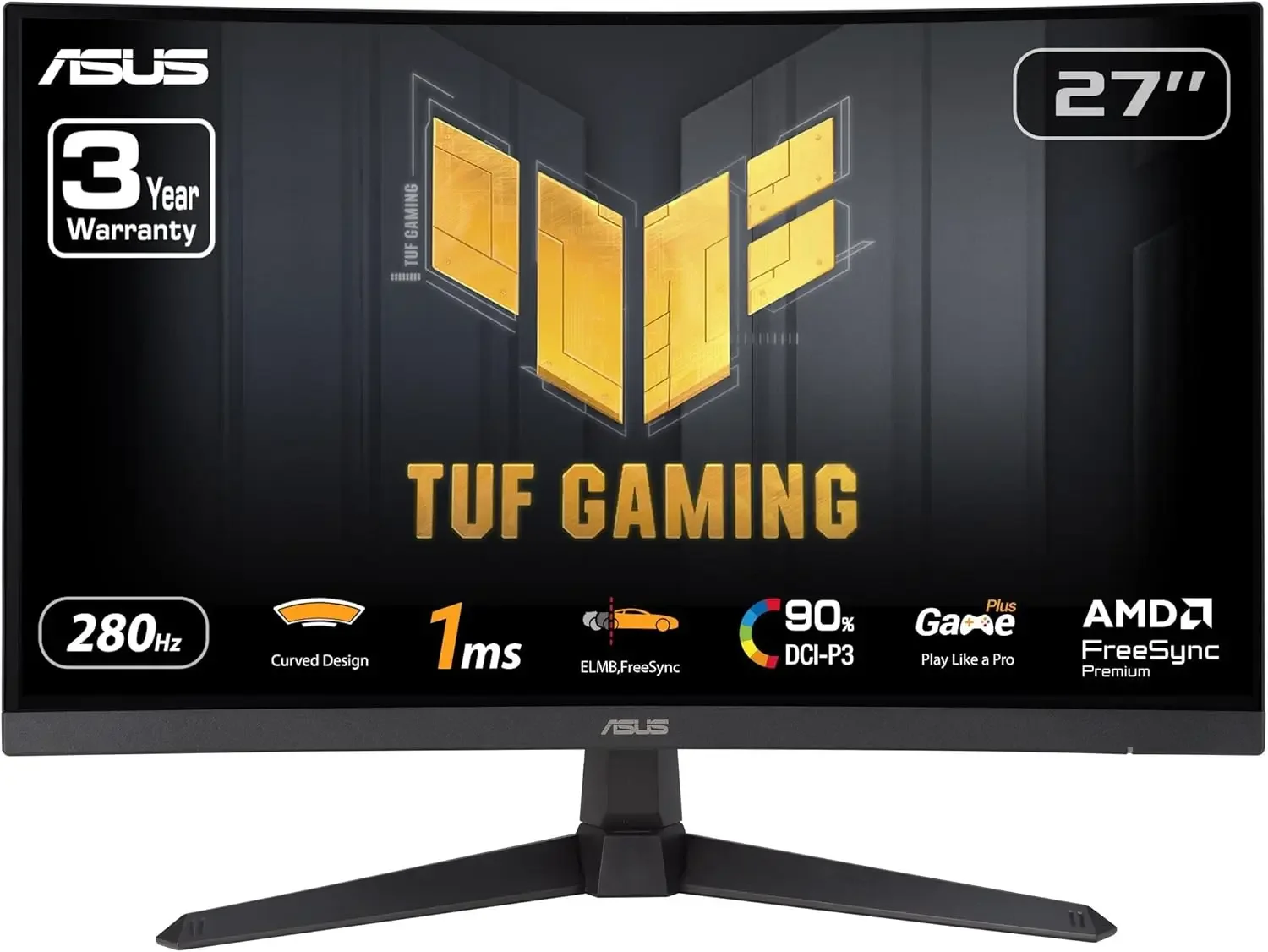 

TUF Gaming 27” 1080P Curved Monitor (VG27VQM1B) – Full HD, 1500R, 280Hz, 1ms, Extreme Low Motion Blur, FreeSync Premium, Shadow