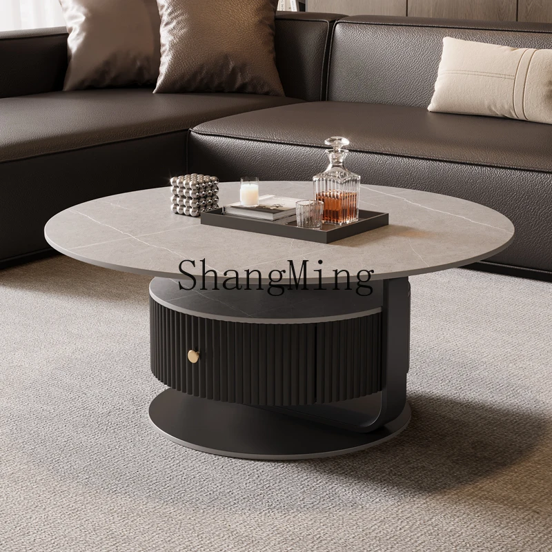 

CL light luxury small apartment rock slab coffee table living room home high-end creative tea table