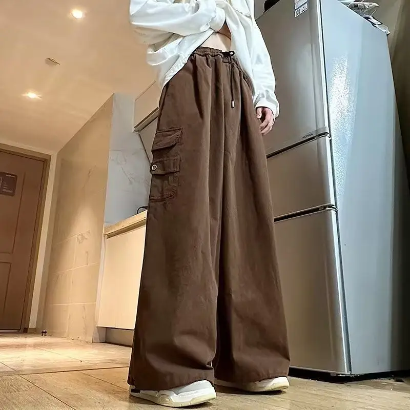 

Retro Work Pants Men Loose Straight Leg Wide Trousers Casual Pants