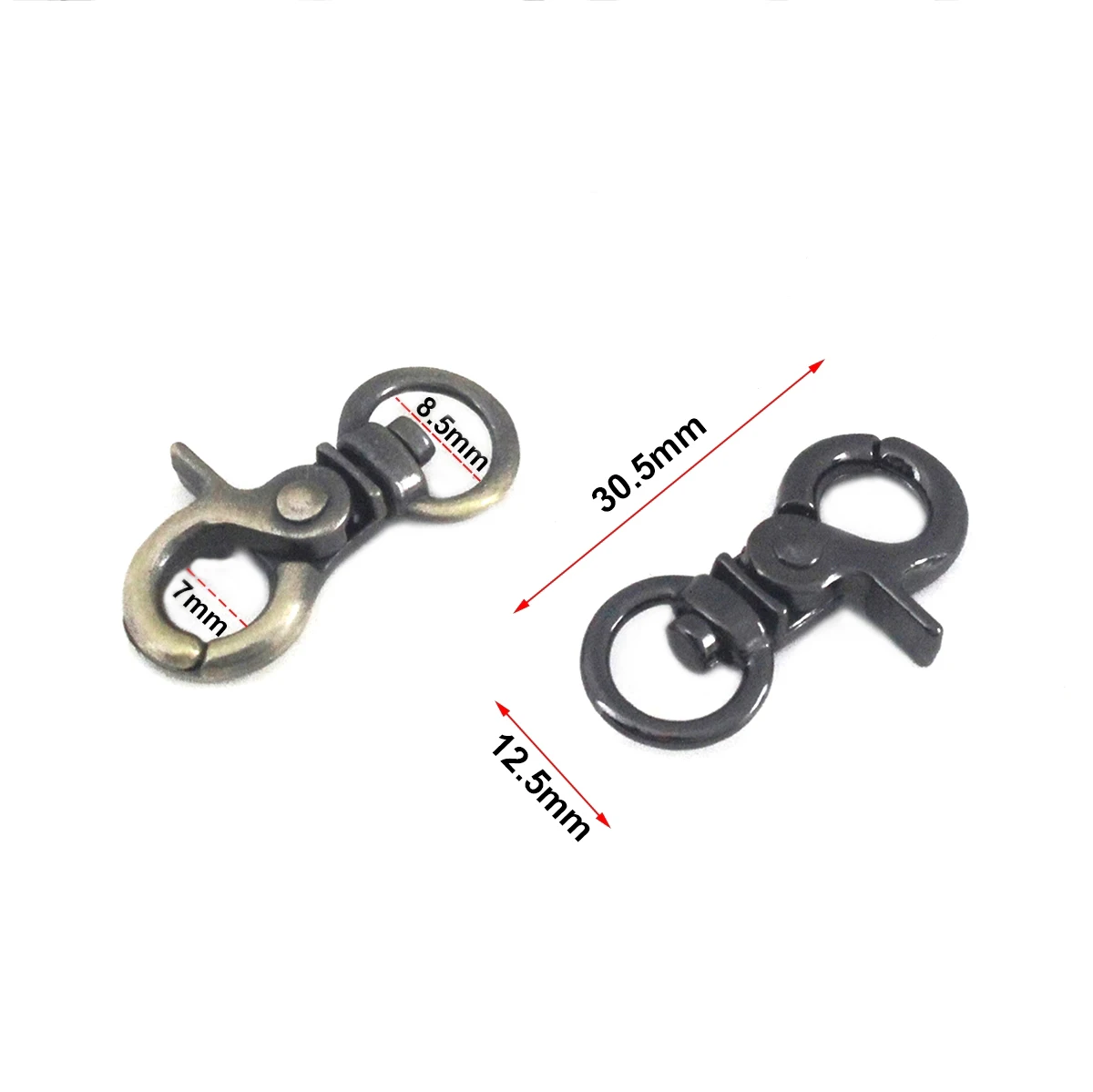 1x Metal Tiny Snap Hook Trigger Lobster Clasps Clips Spring Gate Leather Craft Tiny Pet Leash Bag Strap Webbing Keychain Hooks