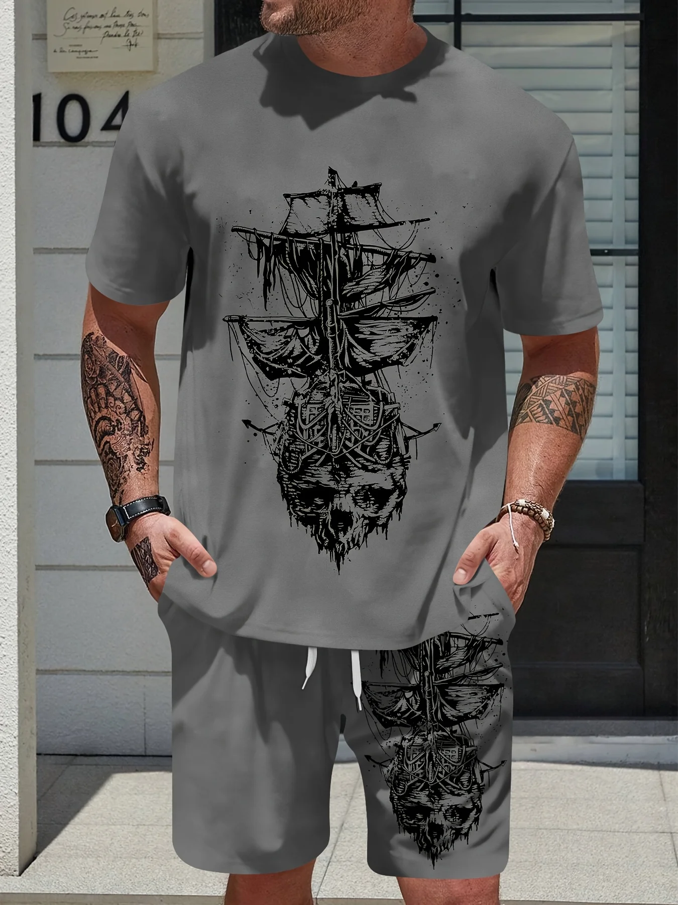 

2025 Summer New Men's Breathable Casual Set 3D personalized printed outdoor street Fashion two-piece set