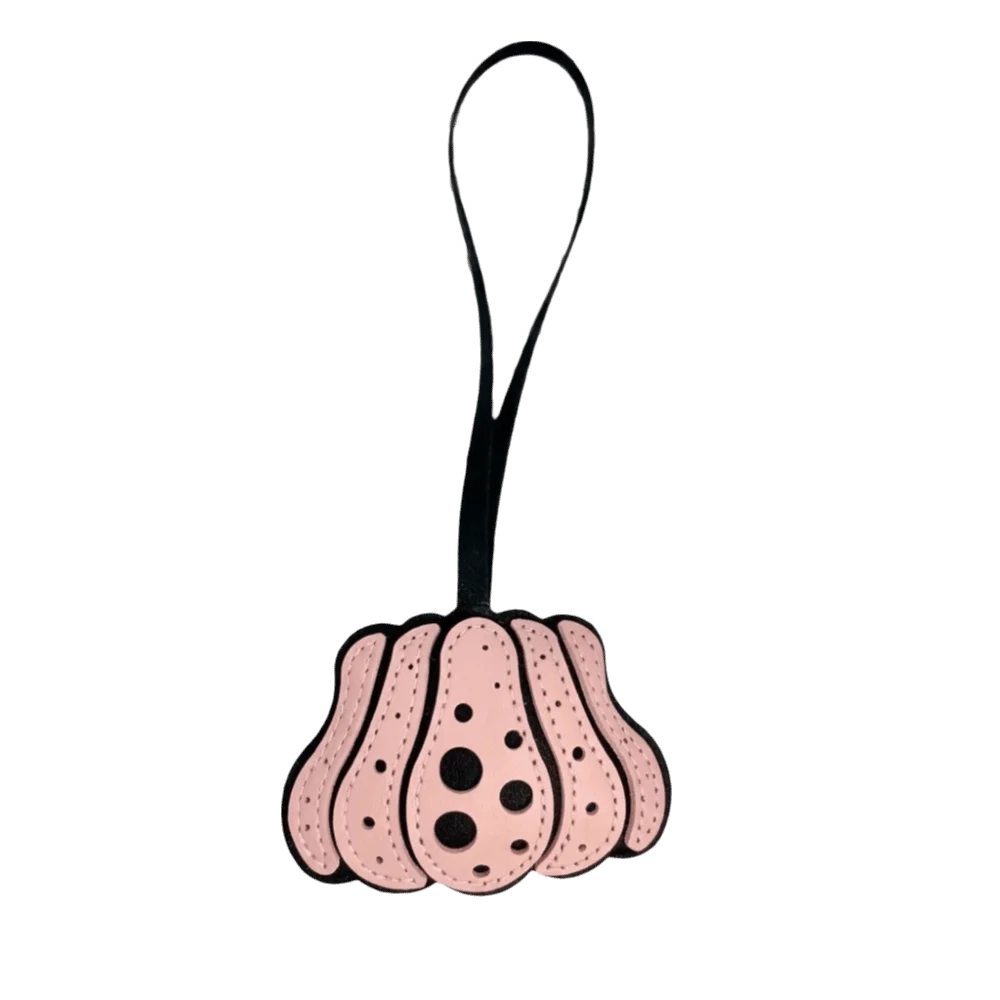 Creative Solid Color Pumpkin Keychain Polka Dot Charm Halloween Bag Pendant Key Ring Leather Beg Accessories Bag Charm