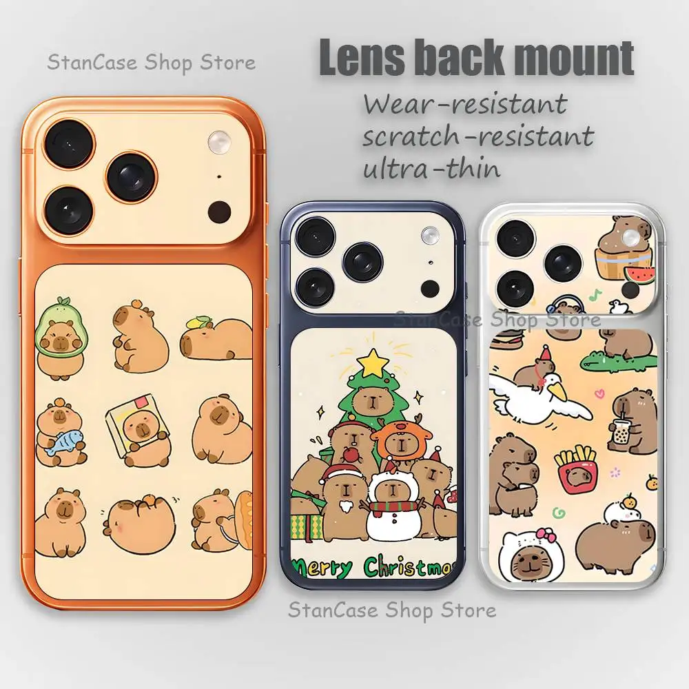 

Funny Cartoon cute capybara Full Screen Protective Film For iphone 17 Pro Max Lens Protector Back Films Phone