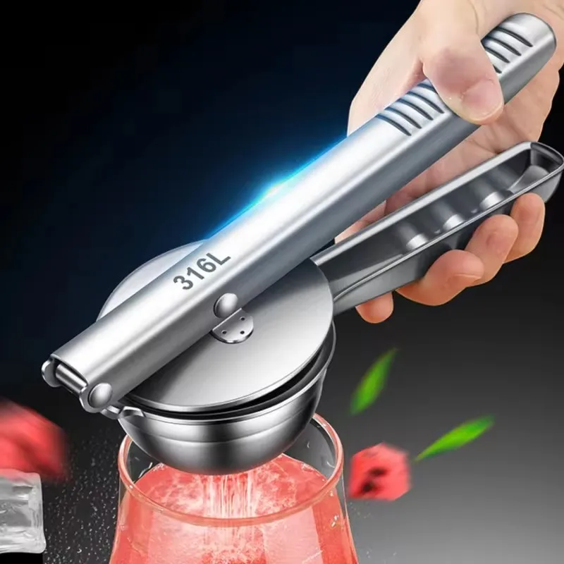 316 Stainless Steel Citrus Press for Lemons and Oranges, Heavy-Duty Handheld Fruit Squeezer, Robust Kitchen Juicing Tool