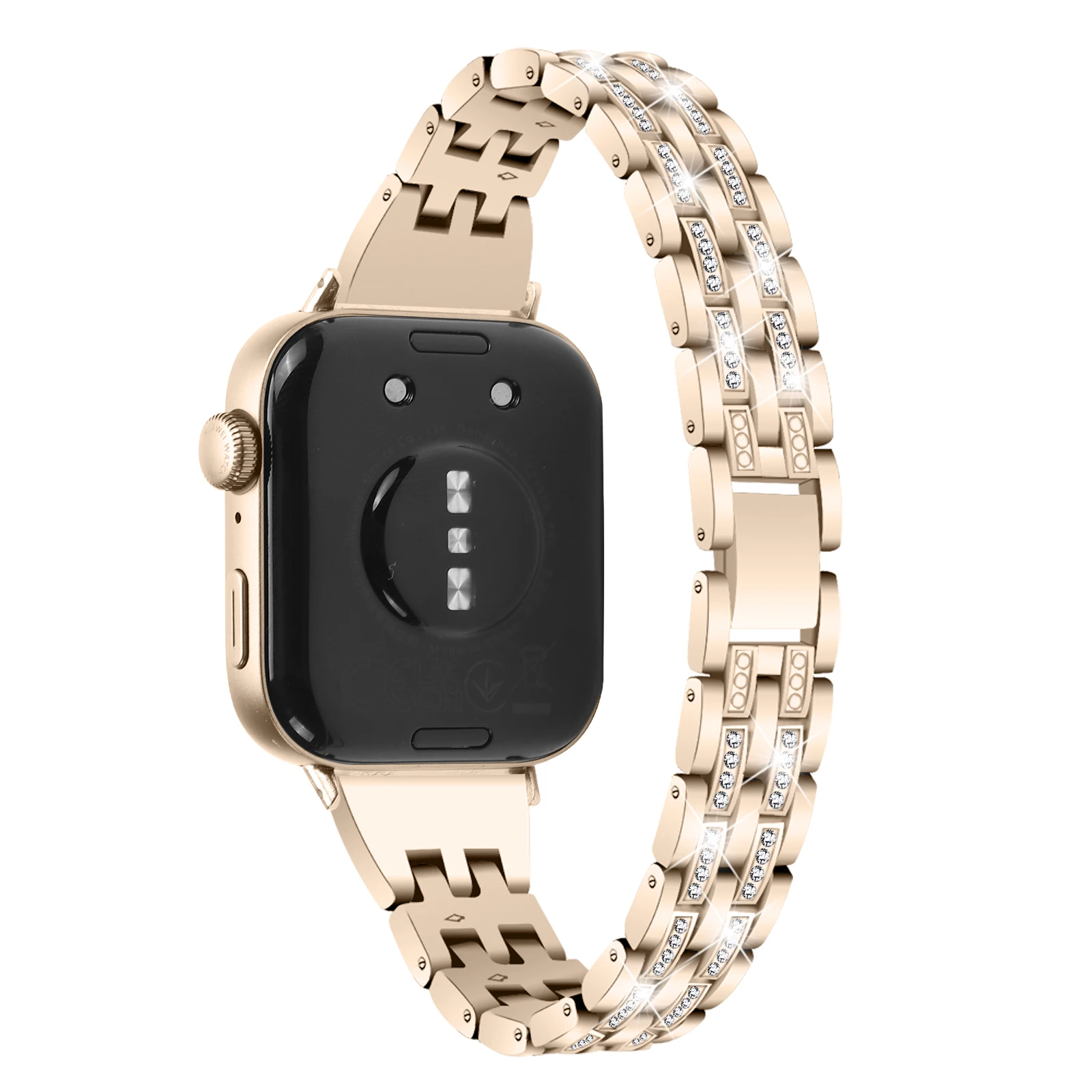سوار من الفولاذ المقاوم للصدأ لساعة اليد ، حزام سوار ، خمس حبات ، ألماس ، إكسسوارات ساعة ذكية