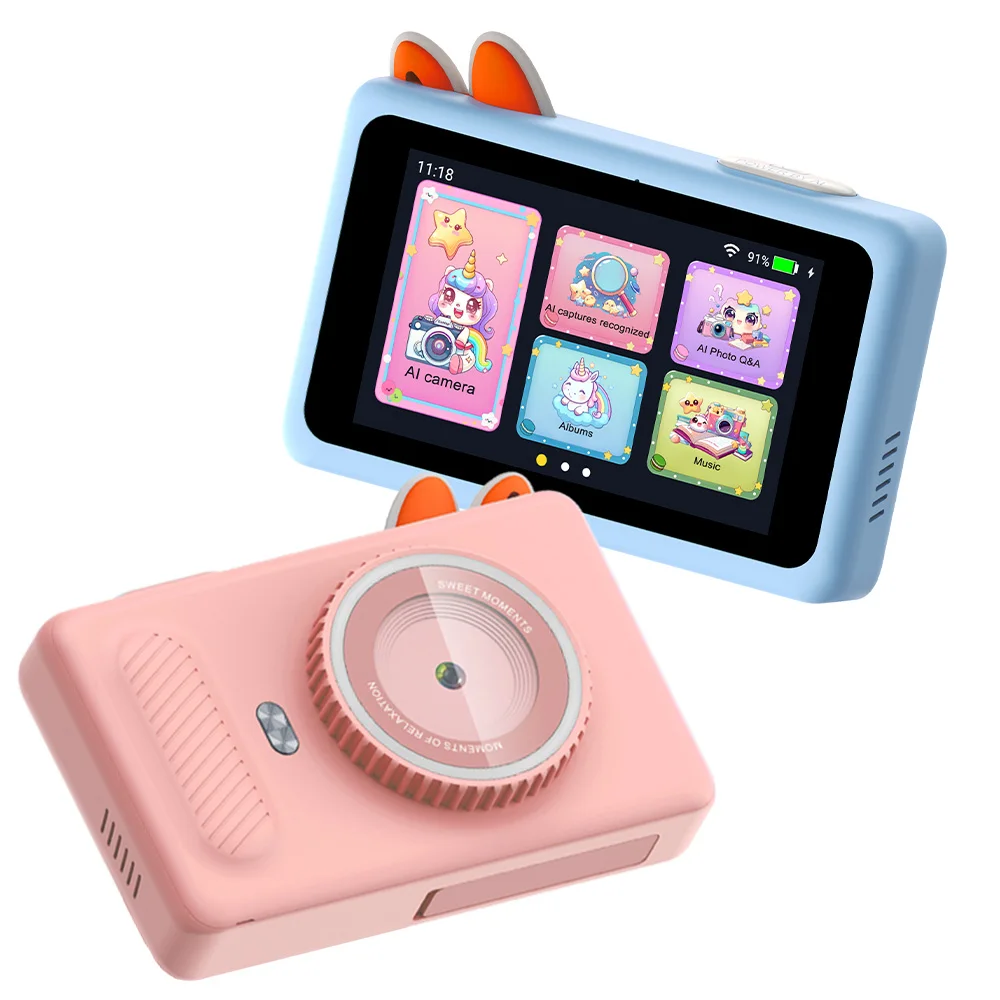 Nova câmera de aprendizagem digital AI para crianças, gravação de vídeo HD com tela sensível ao toque, tomada de fotos de beleza, câmera de aprendizagem AI Q&A