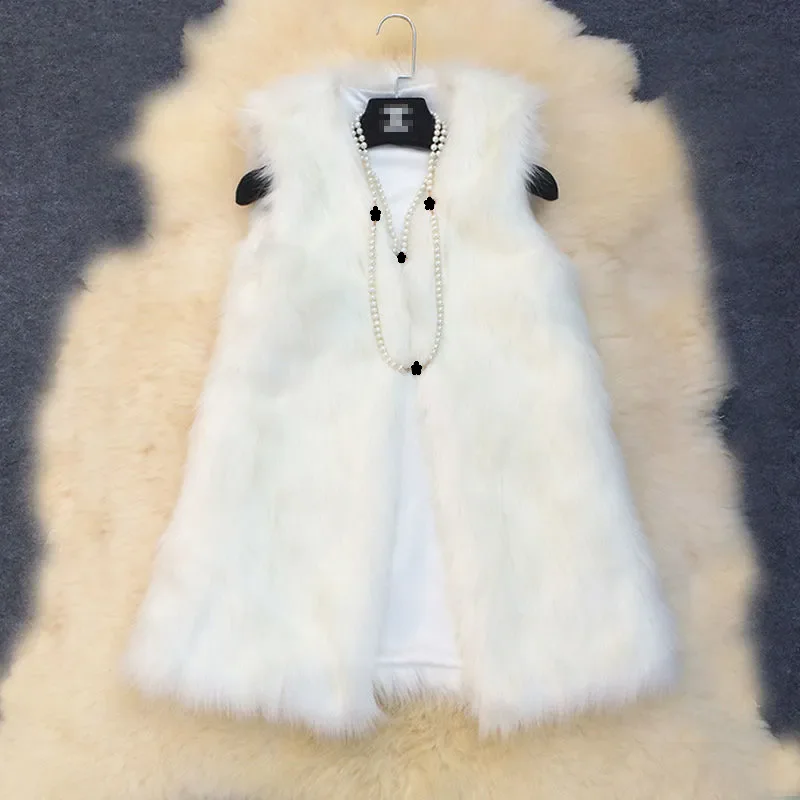 

2024 Autumn And Winter New Fur Vest Women's Mid length Imitation Fox Hair Korean Version Slim Fit Fur Tank Top Fashion Coat Lady