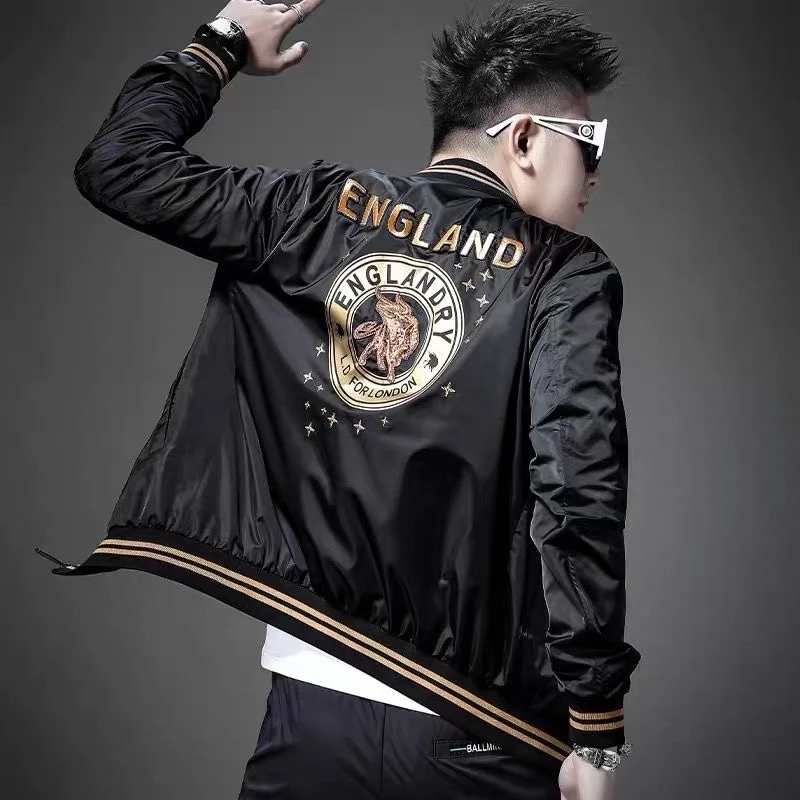

Весенне-осенняя мужская бейсбольная куртка Jaet, новинка 2024, облегающая легкая модная брендовая верхняя одежда с вышивкой, молодежная заводская одежда