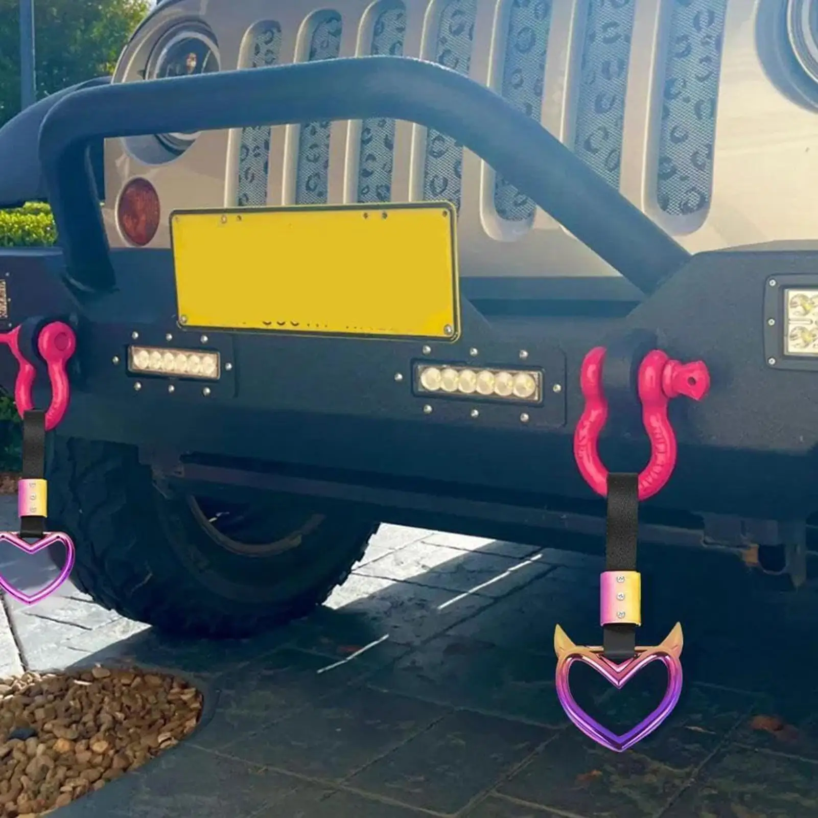 Car Handle Strap Heart For Car Hangable Loops Auto Warning Decor Ring For Elderly Vehicle Exterior Interior Truck Decoration Bus