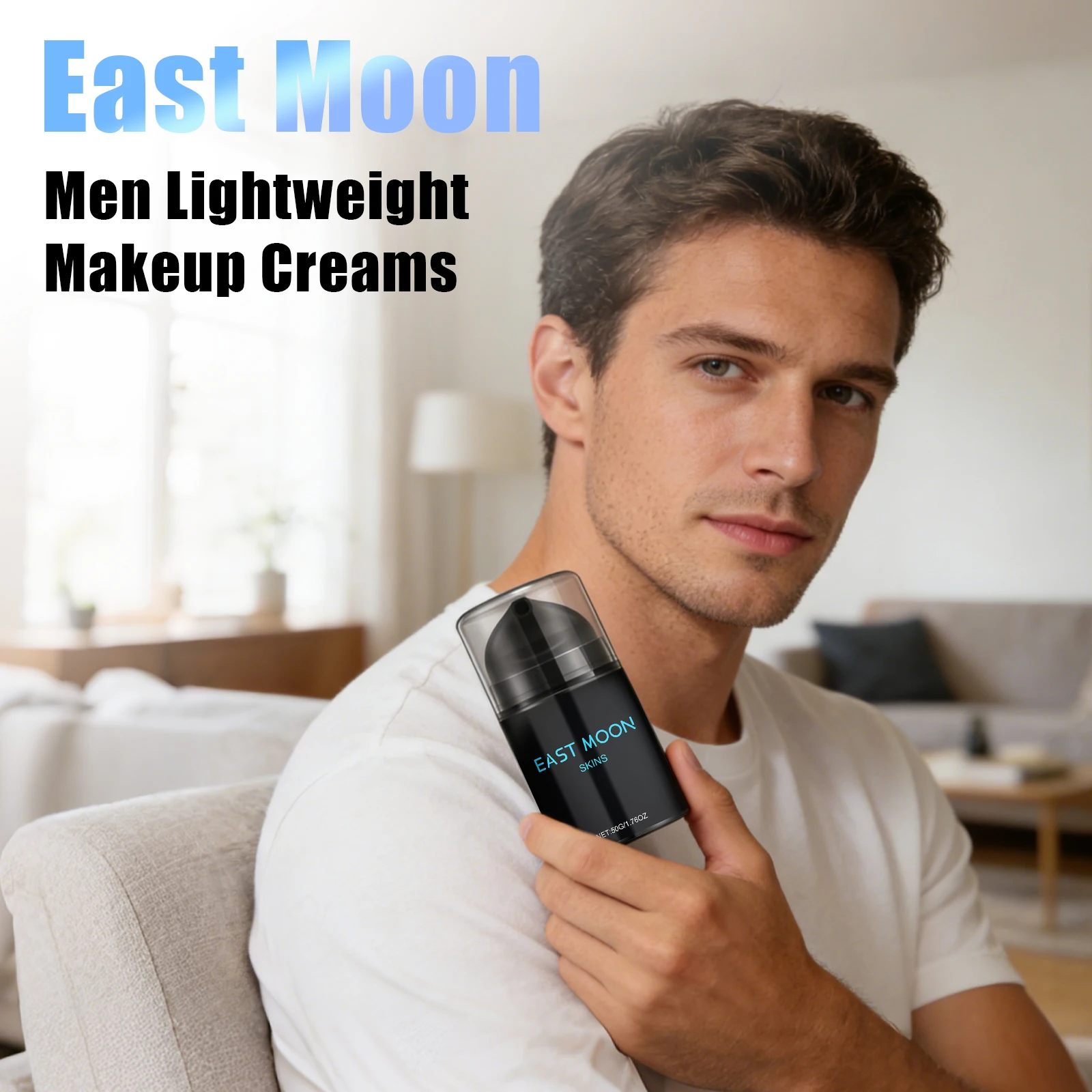 East Moon Men Face Cream Oil Control Conceal Blemishes Brighten Skin Tone Lightweight Moisturize Fast Absorb Men Makeup Creams