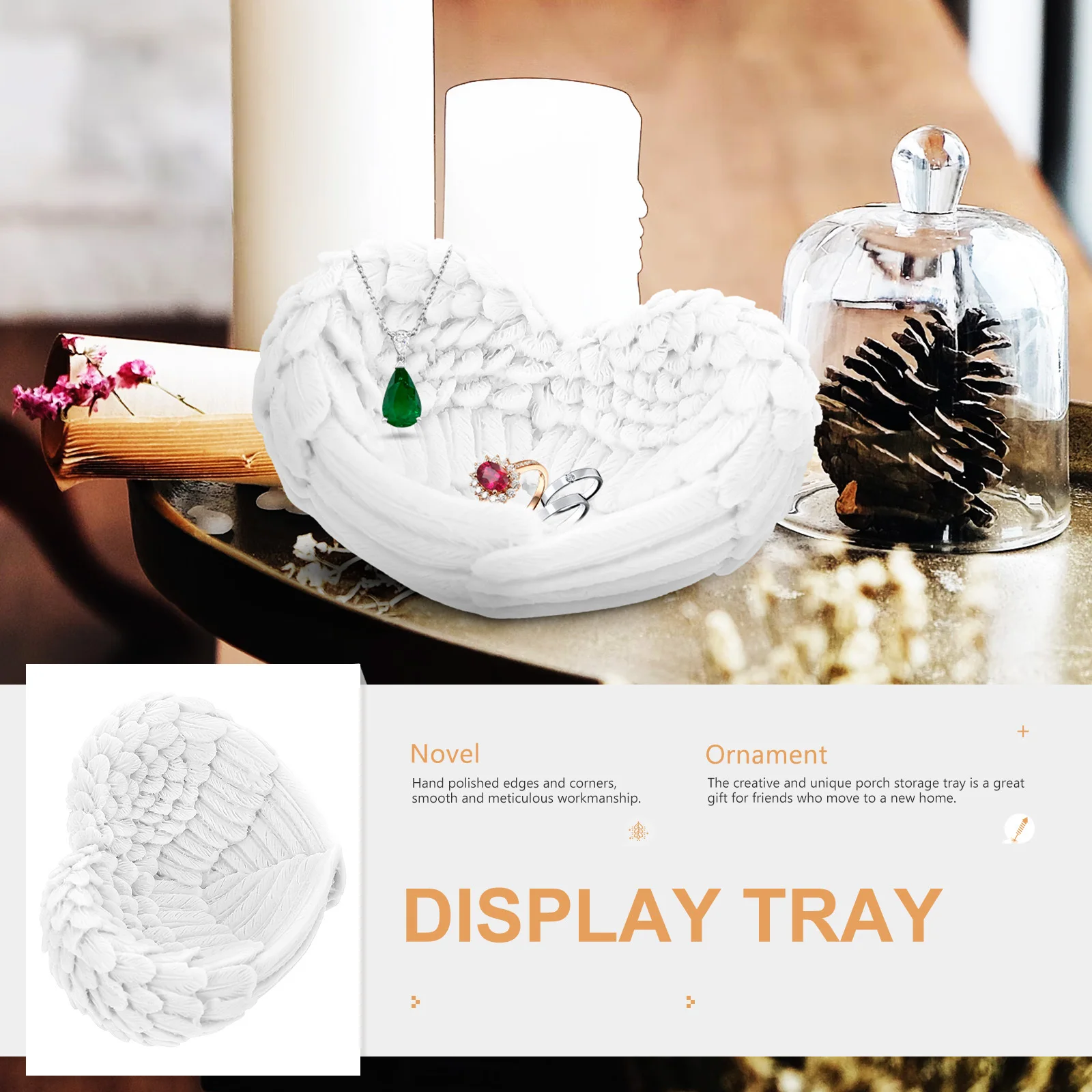 

Creative Resin Storage Tray Sundries Holder Desktop Jewelry Key Organizer Home Storage Decoration Sundries Tray