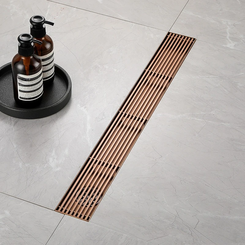 

304 stainless steel gun gray shower room drain long strip deodorant and anti-odor hidden floor drain