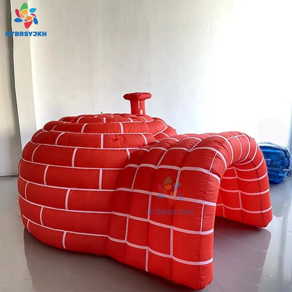 膨張式赤いテント、ポータル/煙突付き送風機、屋外イベント装飾小道具