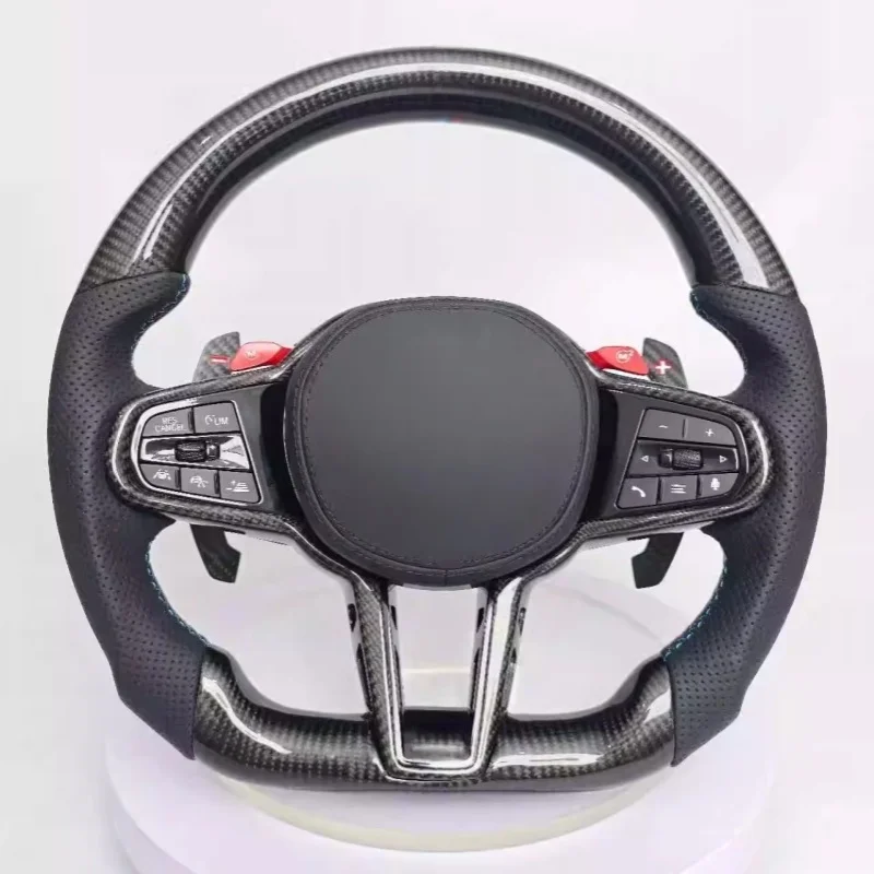 

Car Steering Wheel Carbon Fiber Custom Made Leather For BMW M4 CS FG X1 X2 X3 X4 X5 X6 X7 G20 G30 G38 Car Interior Accessories