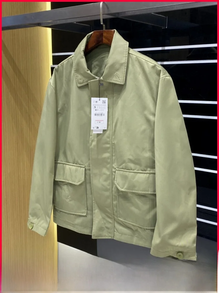 

Куртка мужская демисезонная Spani Series: модная, повседневная, с отложным воротником, на молнии, приталенного кроя