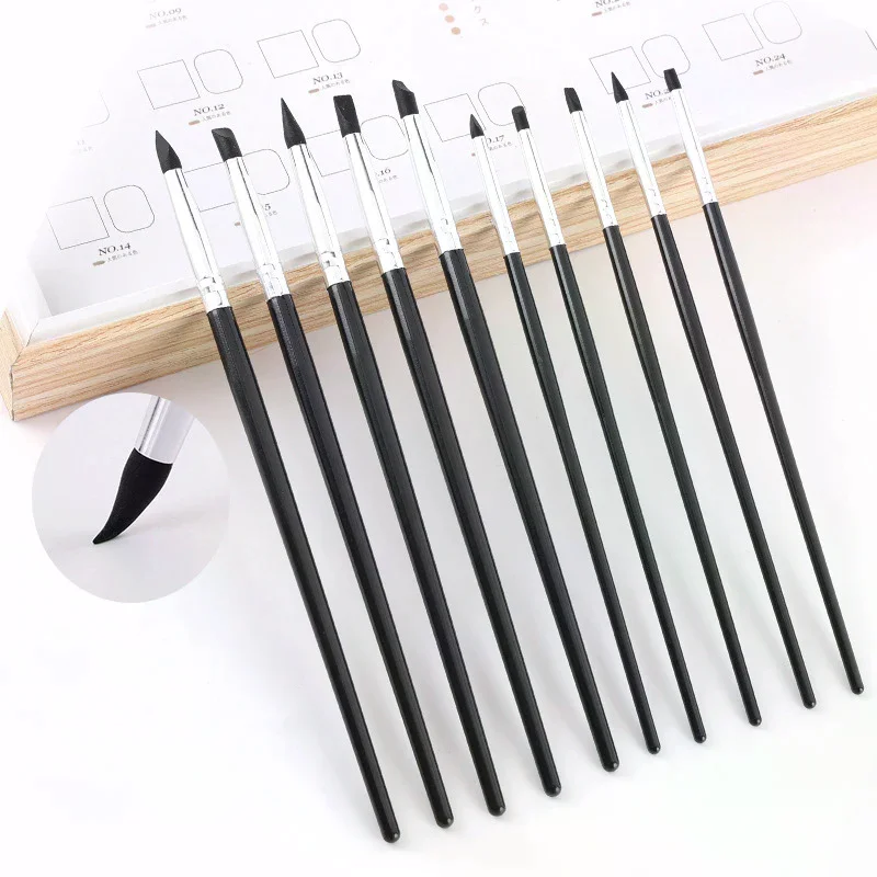 /ACR/Various Size Dentistry Composite Porcelain Teeth 5Pcs Dental Resin Shaping Brush Pens Silicone Nails Art Brushes