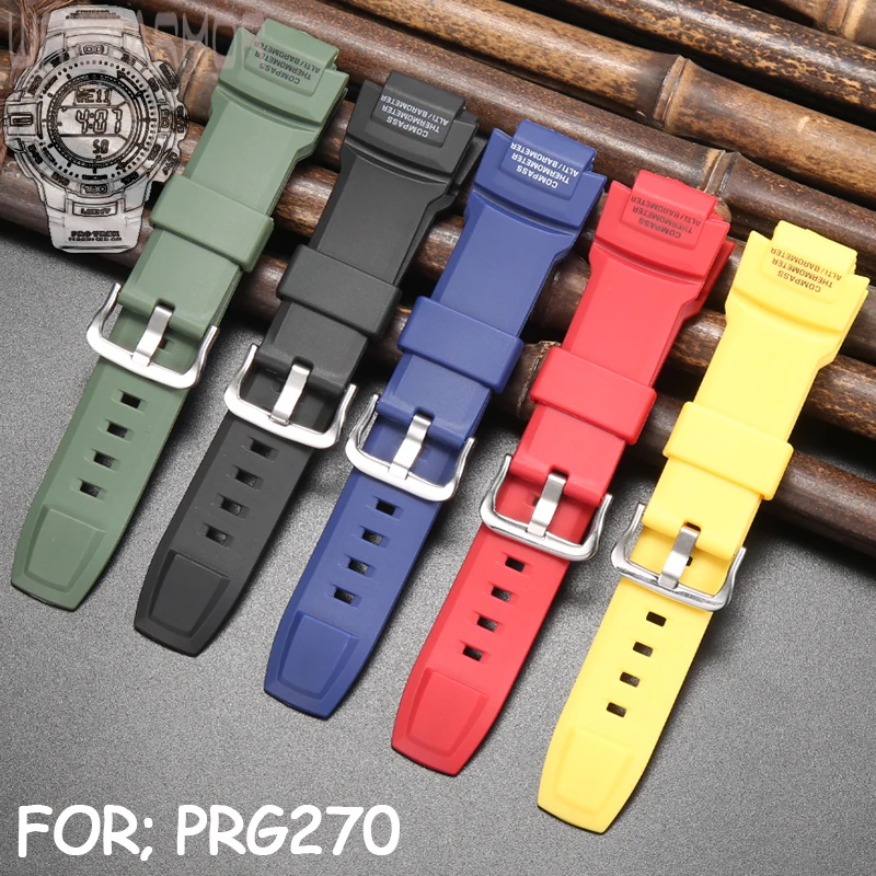 Resin Watch Accessories Suitable for Casio Protrek PRG-270 Prg270 Men's Sports Waterproof Strap Rubber Watchband