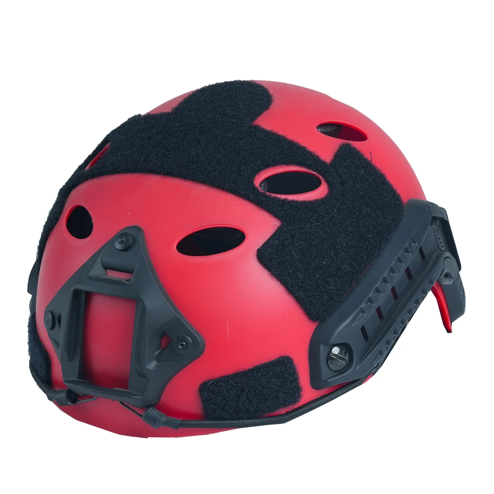 BOOIU Red Tactical Helmet PJ Hole Lightweight Adjustable Emergency FAST Helmet Multi Functional Rescue Flood Professional Gear