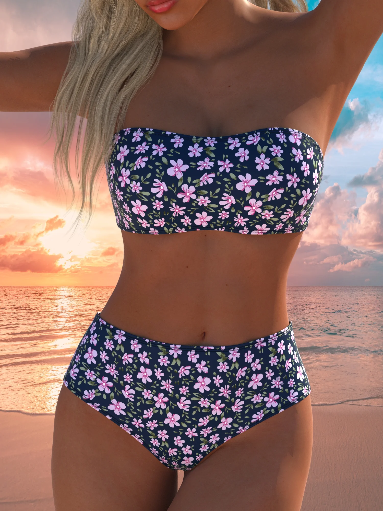 Damen-Bademode, Badeanzug, Strand-Outfits, Sommer, Strand, Festival, Urlaub, Reisen, sexy, luxuriös, modern, zweiteiliges Set, Bikinis