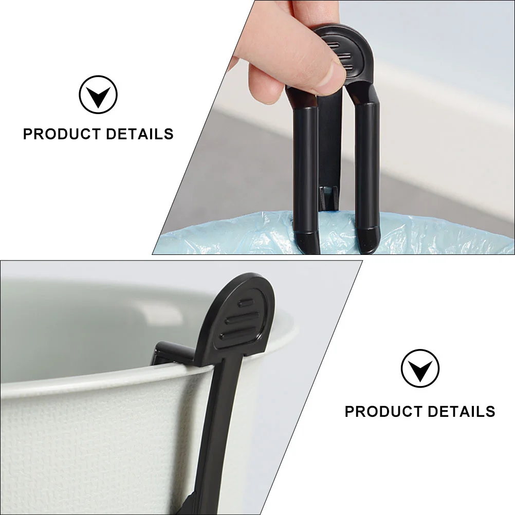 

60Pcs Plastic Trash Can Clips Anti-Slip Clamp Holders Garbage Bin Clamps Basket Clips Black Garbage Bin Clamp