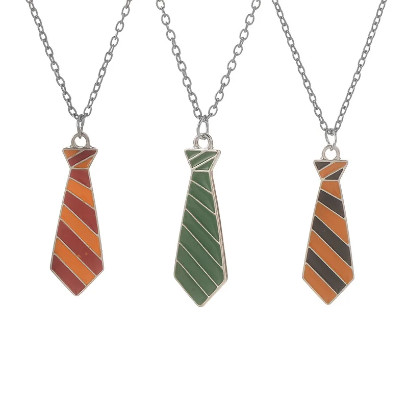 Collar con Colgante de Corbata de Gryffindor de Harry Potter, Estilo Europeo y Americano, Geometría Simple