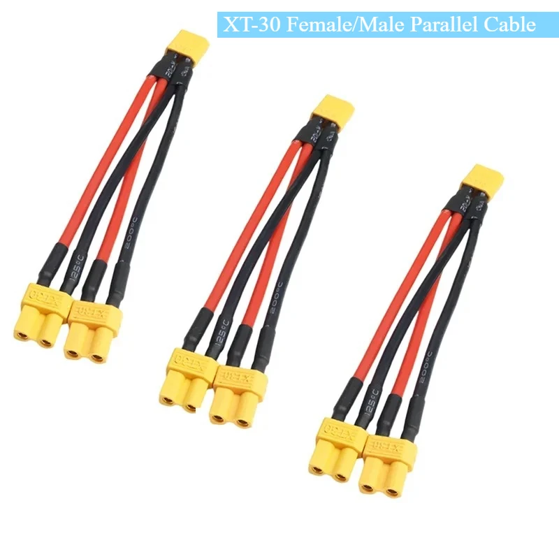 Neue 3Pcs XT30 XT-30 Weibliche/Männliche Parallel Kabel Draht Y Blei 16AWG 100MM Batterie Ladegerät kabel für Rc FPV Drone Auto Lipo Batterie