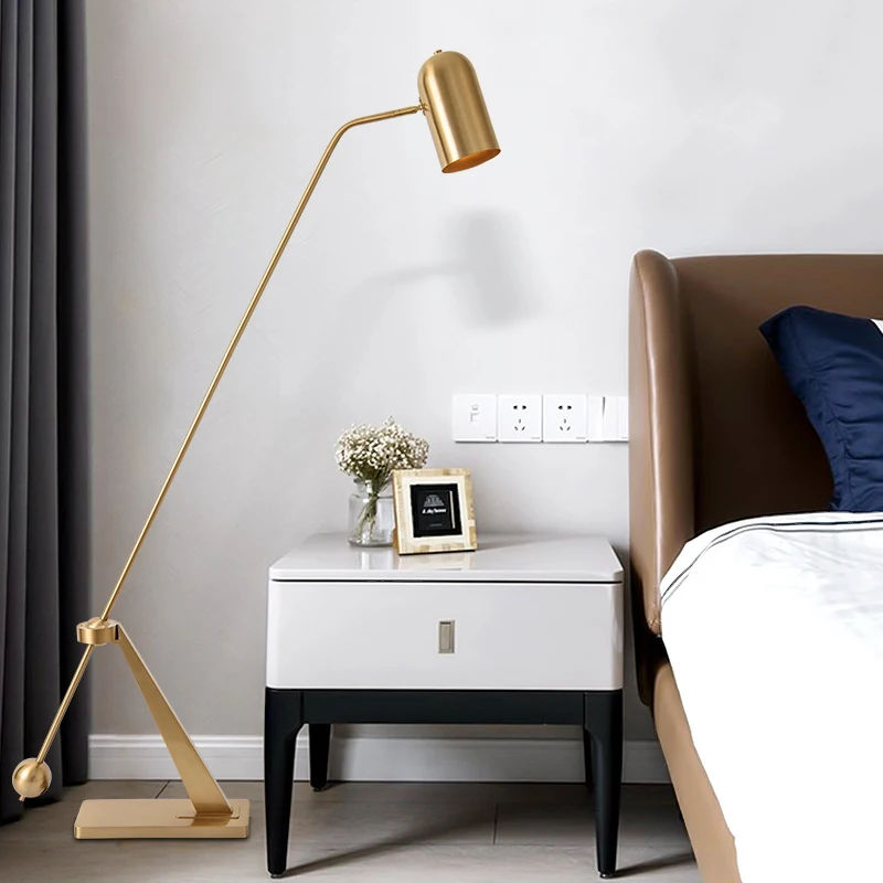 Imagem -03 - Luxo Gold Brass Color Metal Floor Lamp Grande House Villa Modern Living Room Beside Decoração Projetado Stand Lamp