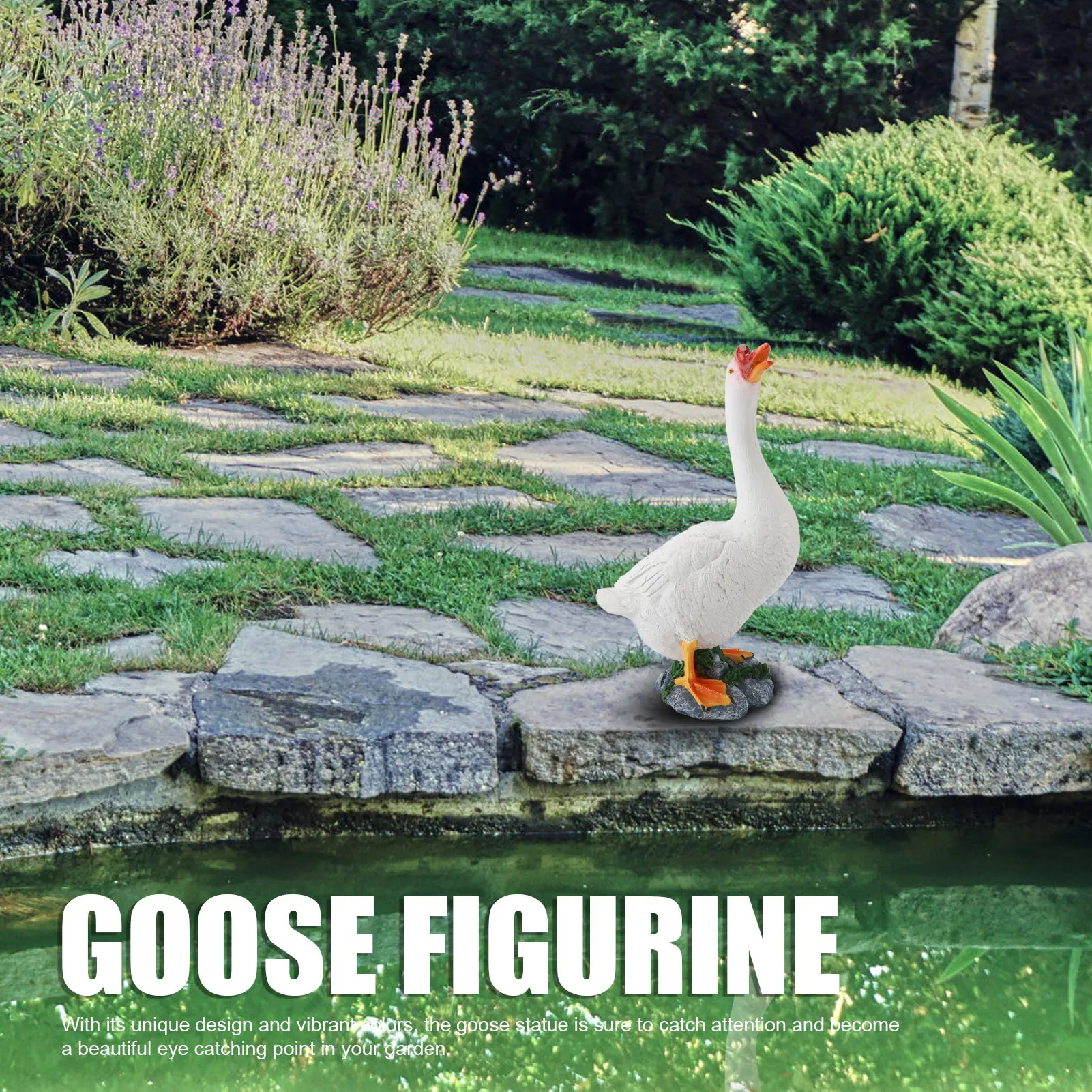 Goose Statue Farm Animal Resin Figurine Sculpture Garden Ornament For Outdoor Backyard Patio Lawn Decoration