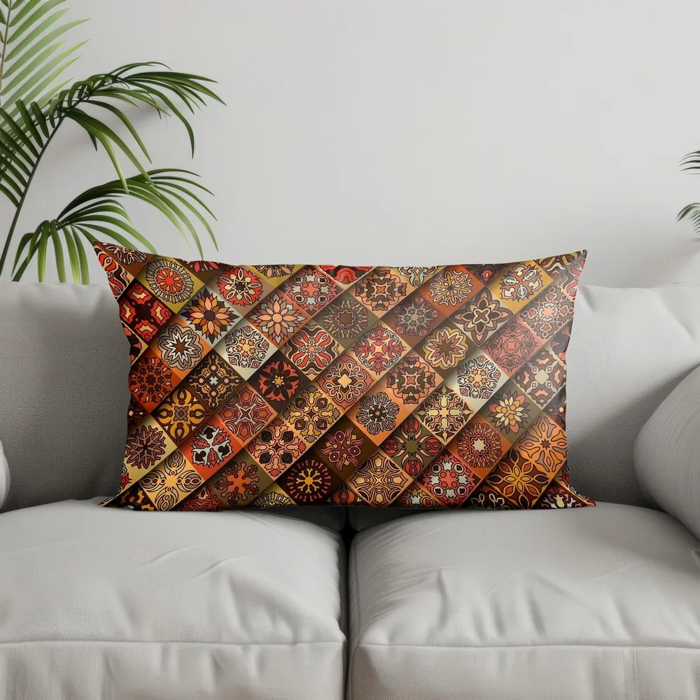 Home Decor Colorful Floral Patterned Cushions Suitable For Sofa Bedroom Car Pillow Cover Cushion Rectangular Back Cushion