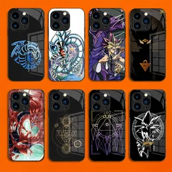 Dark Yu Gi Oh Fall prevention for IPhone 15 Pro Max 14 13 12 11 X XS XR 5 6 7 8 Plus 2020 2022 SE Tempered glass phone case