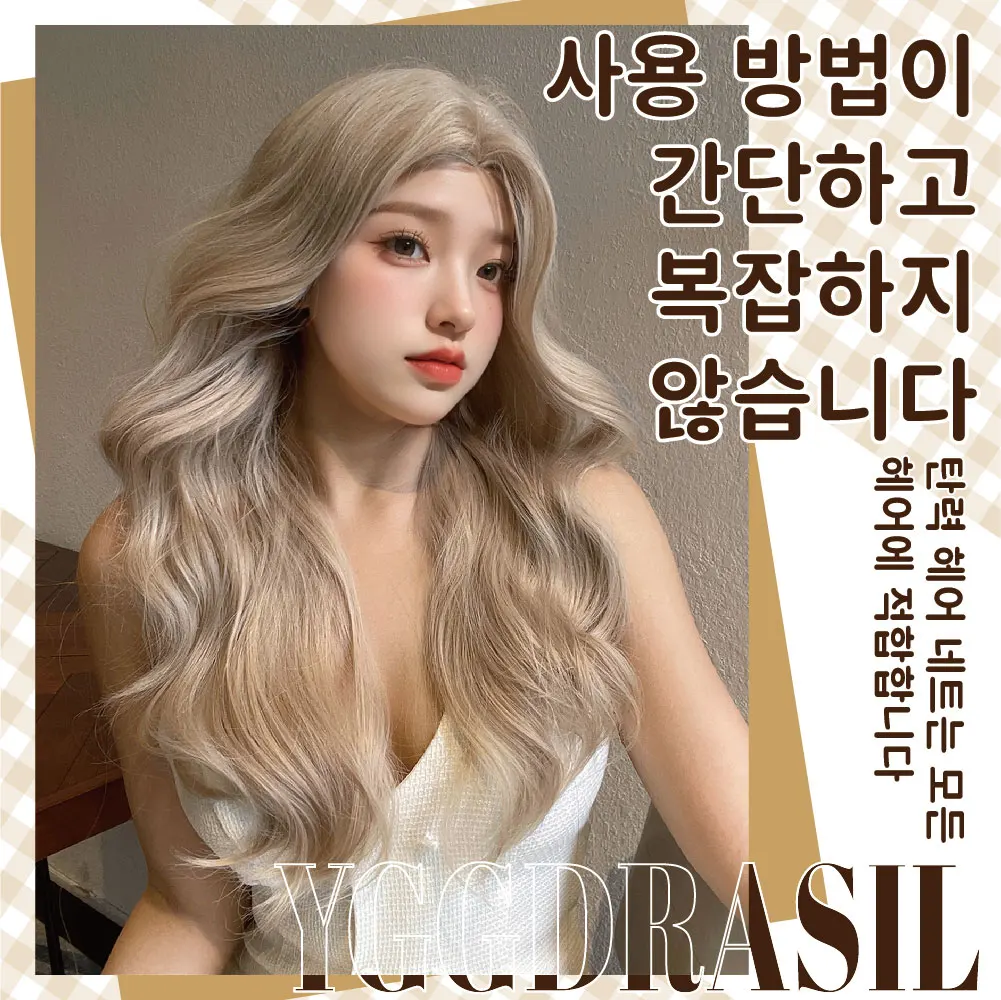 24Inch European Classic Deep Blonde Color Synthetic Wigs Middle Part Medium Wavy Hair Wig For Women Daily Cosplay Heat Resistant