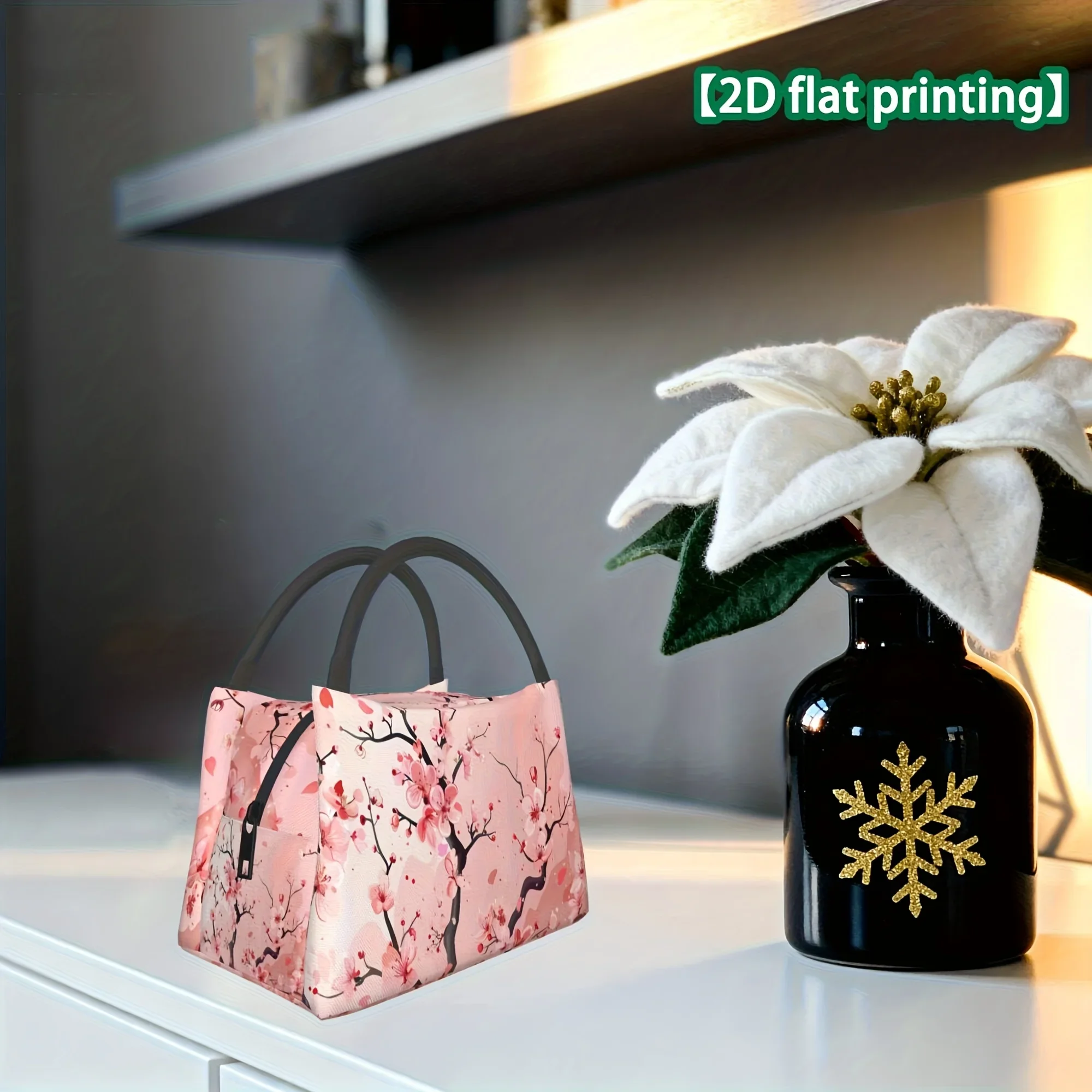 A Peach Blossom Pattern Item Suitable for Home Dining Rooms Offices Classes Back-To-School Supplies Unisex Portable