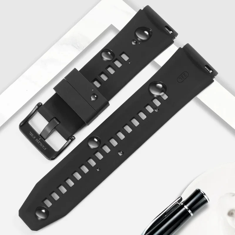 New Style Silicone Strap 22mm Black White Red Orange Bracelet For Huawei GT2 Pro Waterproof Rubber Replace Wristband