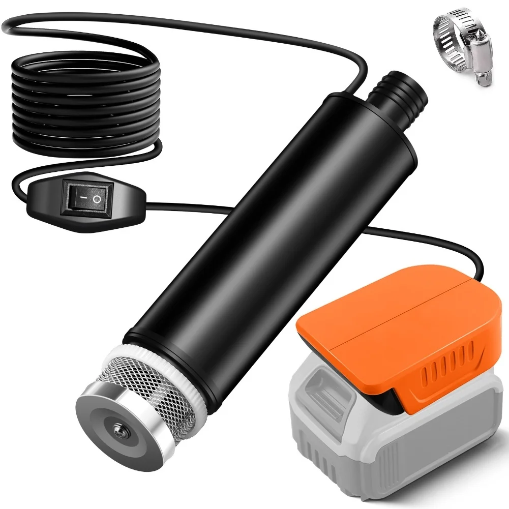 Die elektrische kabellose Tauchpumpe ist mit 18-V-Batterieadaptern Bosch/Dewalt kompatibel und eignet sich für Gärten, Pools, Teiche
