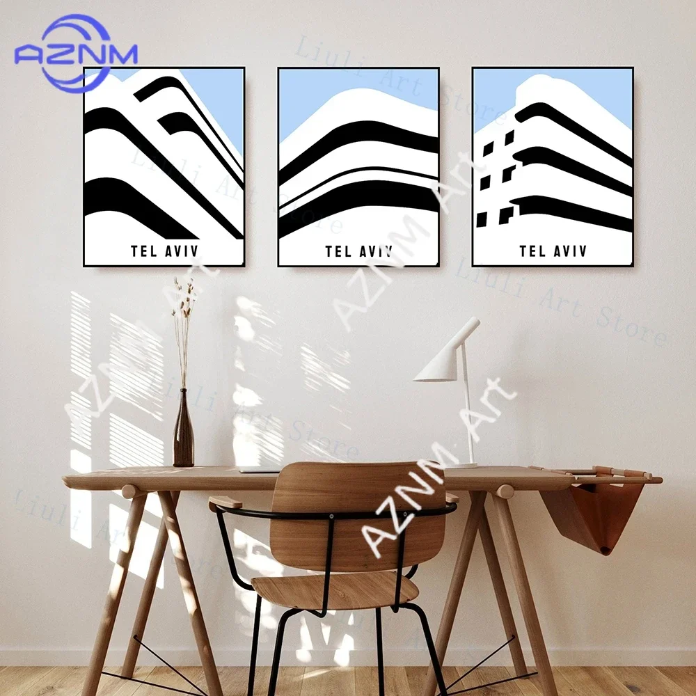 Nordic Minimalist Wall Art Tel Aviv Bauhaus Vintage HD Canvas Poster Prints Home Bedroom Living Room Decoration Gifts