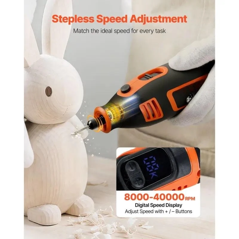 51 Piece Rotary Tool Kit 200W Mini Electric Engraver 8000-40000RPM Stepless Speed Control Multi-Purpose DIY Universal Set