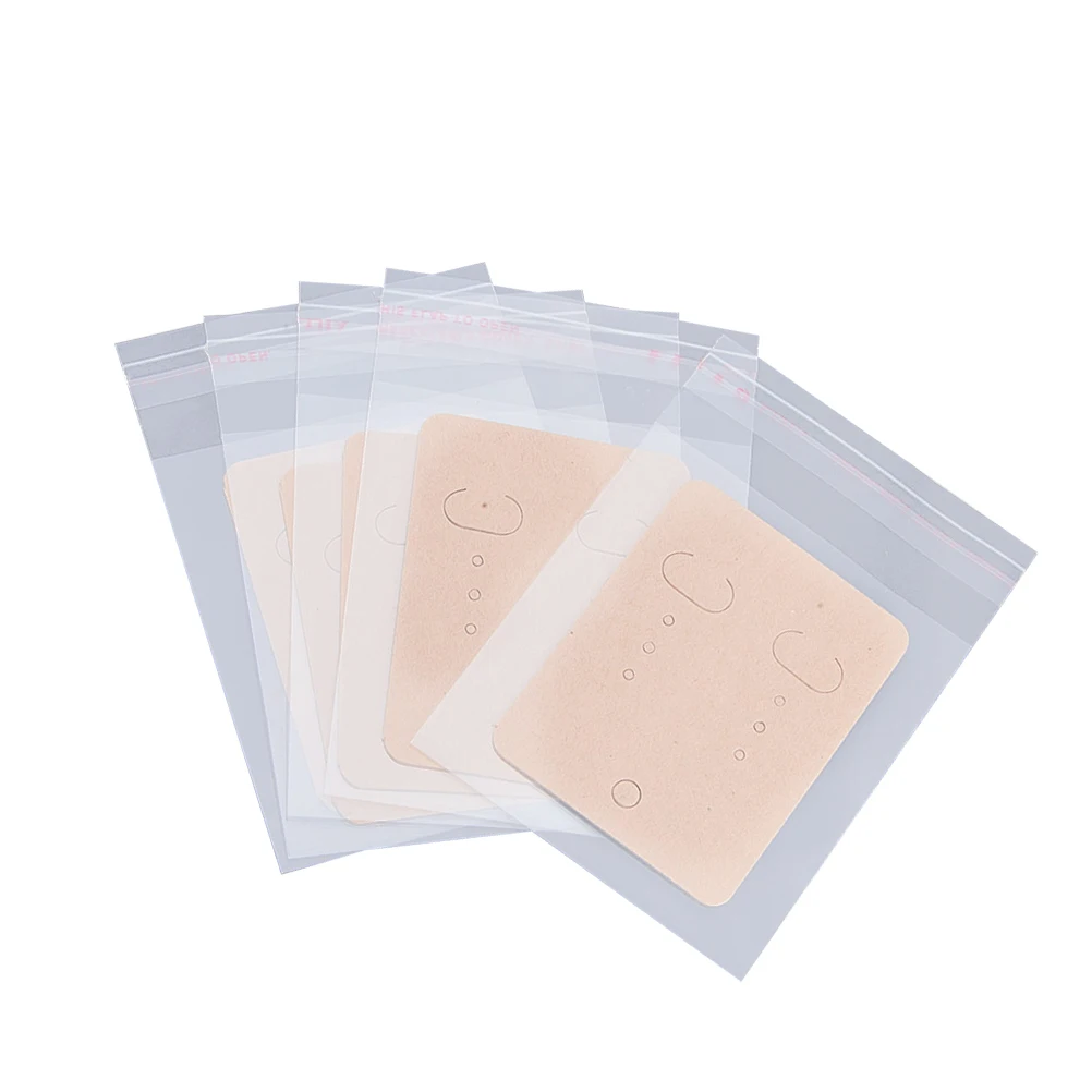 

200set Earring Display Set Jewelry Holder Cards For Studs Pendants Clips Brooches Self-Seal Bags Dust Protection Organizer