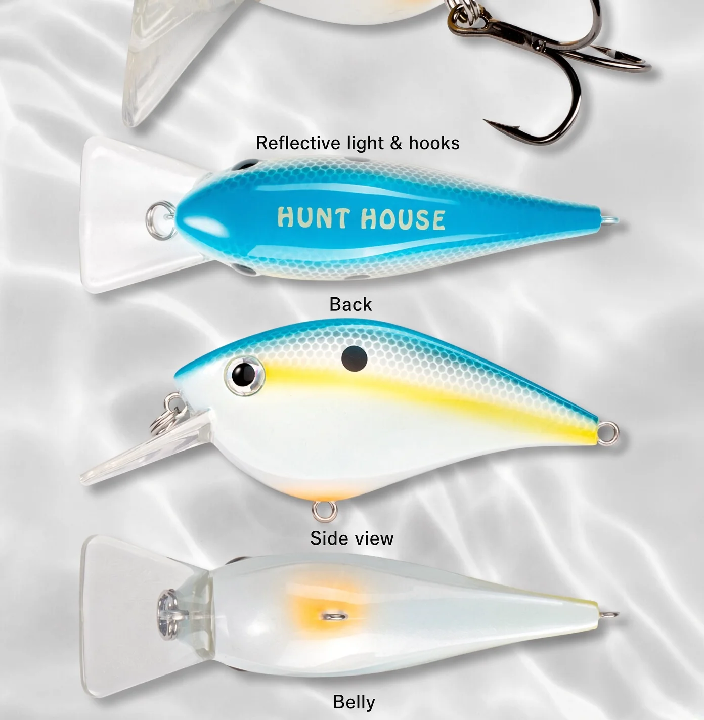 Hunthouse Squarebill Crankbait 65mm 16,5g Schwimm Angeln Locken Kurbel Köder Harte Köder Für Bass Hecht Angeln Süßwasser LW902 – Detail 9