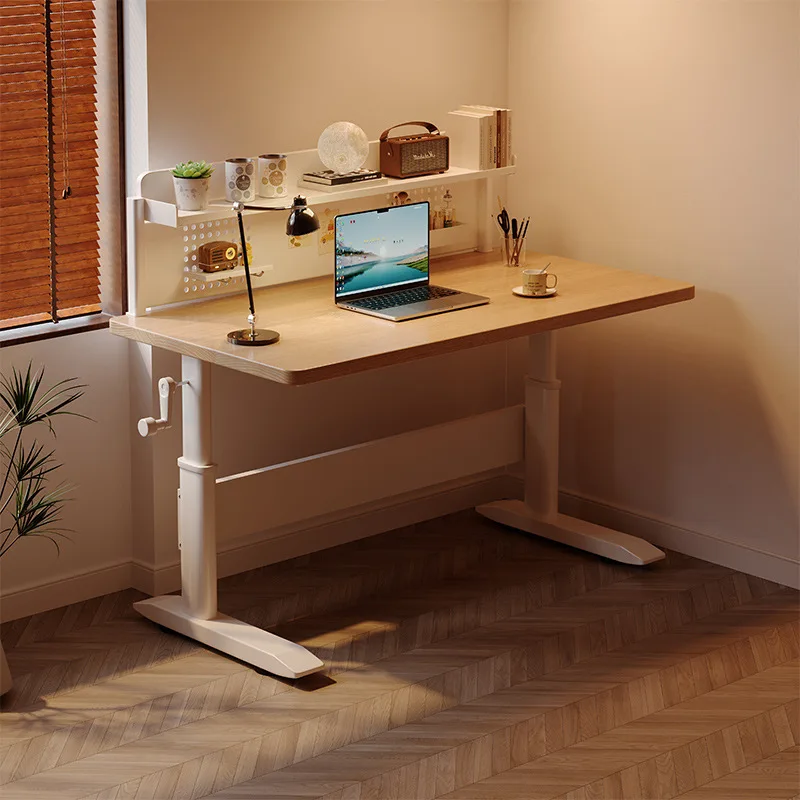 Lifting table Solid wood computer desk Light luxury modern desk Bedroom study table Student home simple office workbench