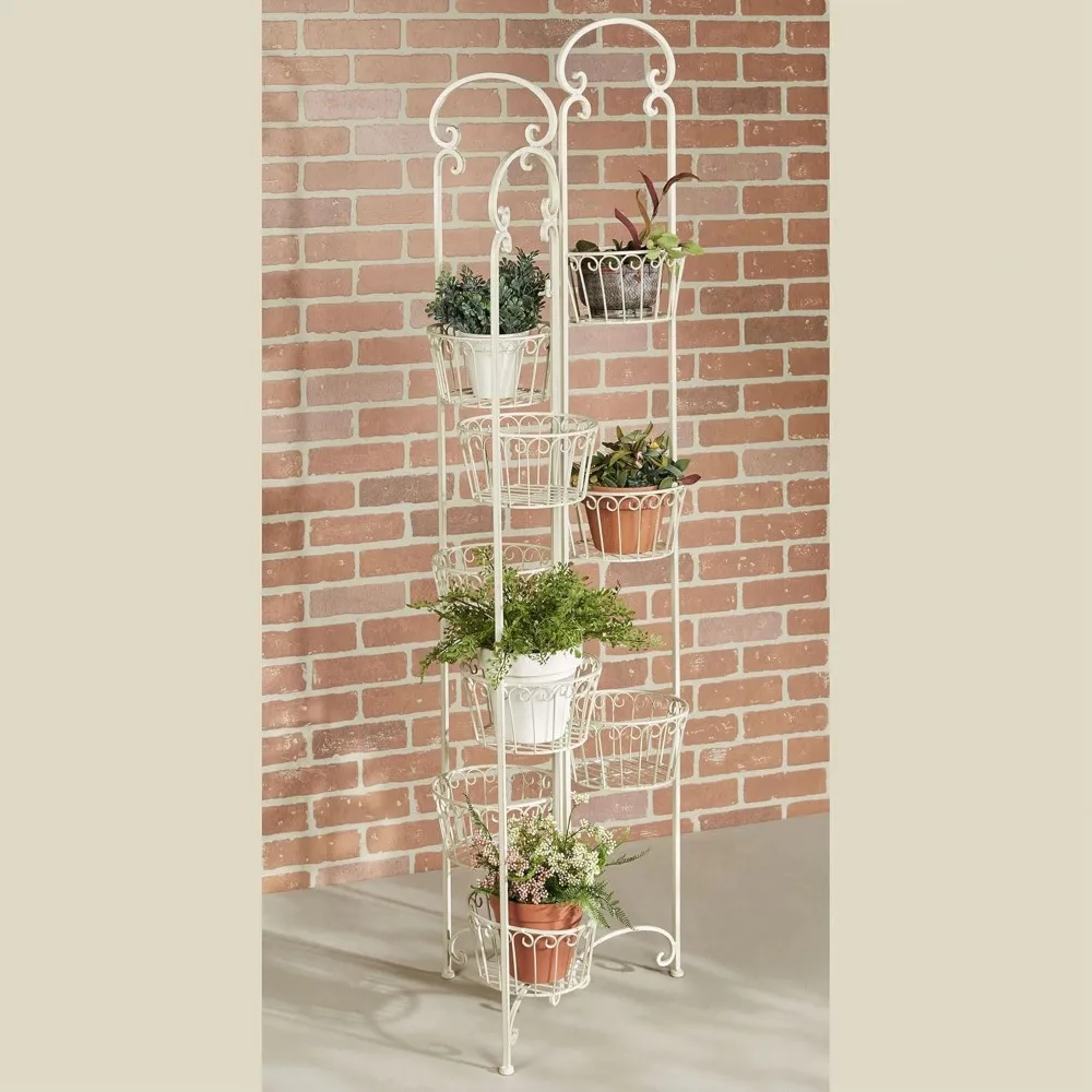 

Touch of Class Zaria Indoor Outdoor Plant Stand Creamy Gold - Holds Nine Plants