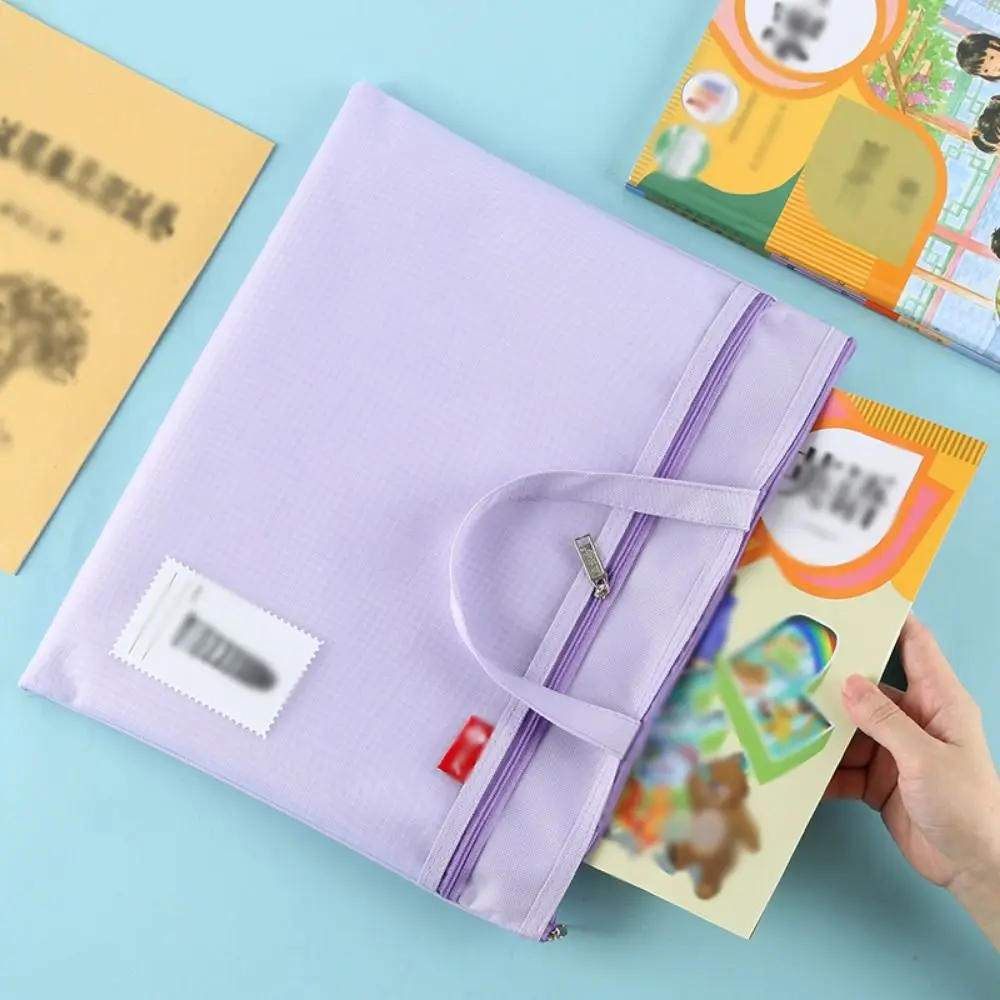 

Portable Book Storage Bag Oxford Cloth Handheld Art Storage Bag with Handle Waterproof Document Storage Bag for Students