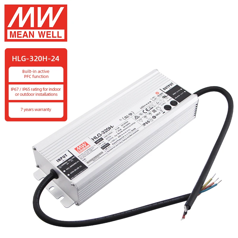

MEAN WELL HLG-320H/240H-24A Switching LED Driver Power Supply Meanwell Constant Power SMPS