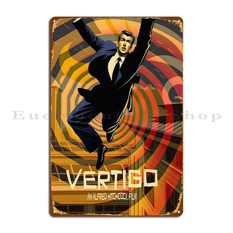 Vertigo Alfred Hitchcock James Stewart Metal Sign Bar Cave Impressão Garagem Retro Parede Pub Tin Sign Poster