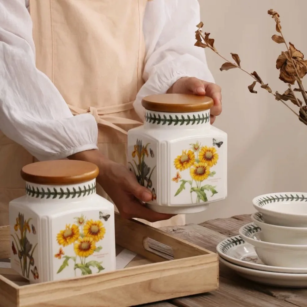 

Скандинавская керамическая герметичная банка большой емкости с влагостойкой крышкой, банка для хранения, кухонная банка для чая, специй, соли, сахара, орехов, хранения закусок