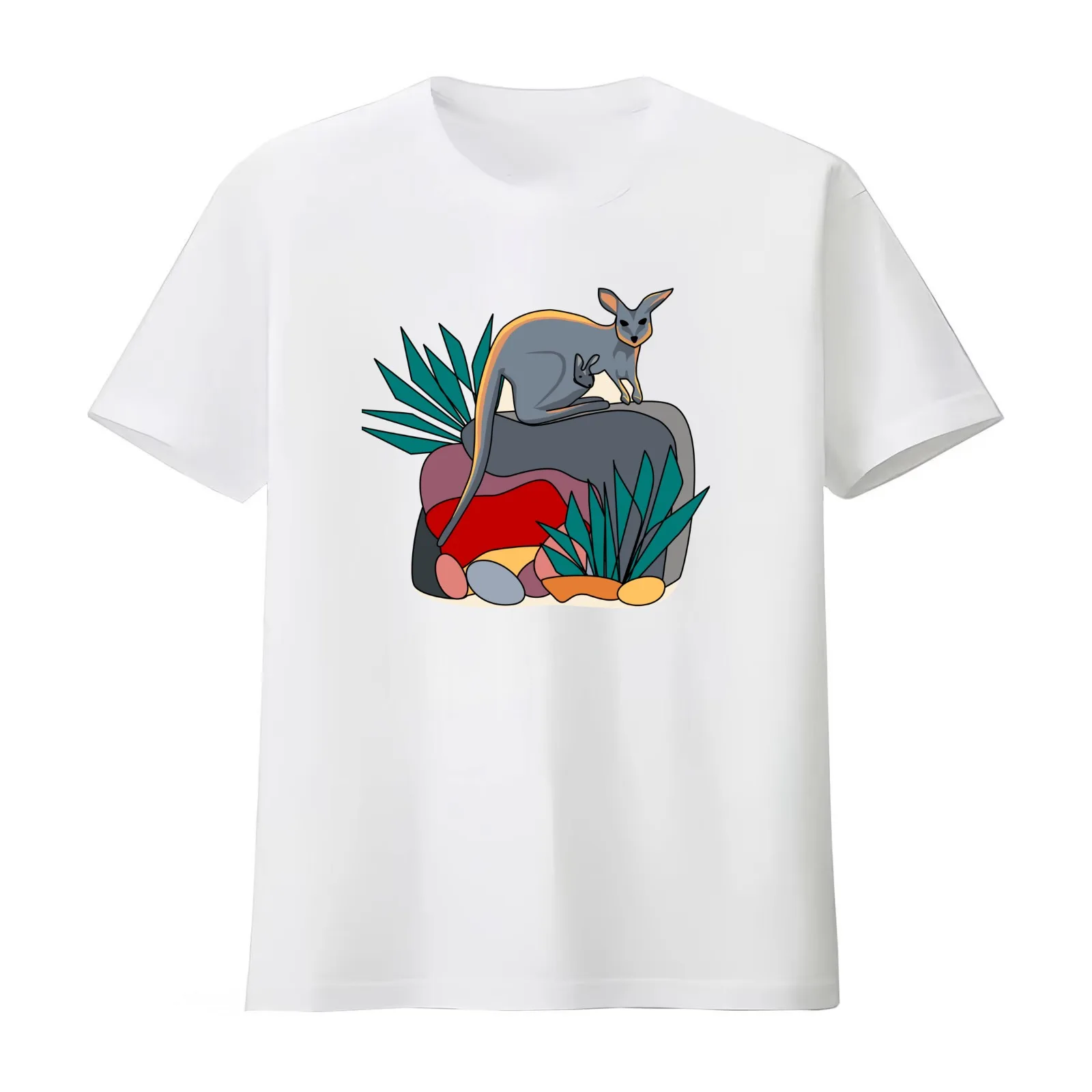 Where’s Wallaby? T-Shirt Summer Casual Cotton Tee Oversized Streetwear Tops Vintage Graphic Print Loose Fit Short Sleeve